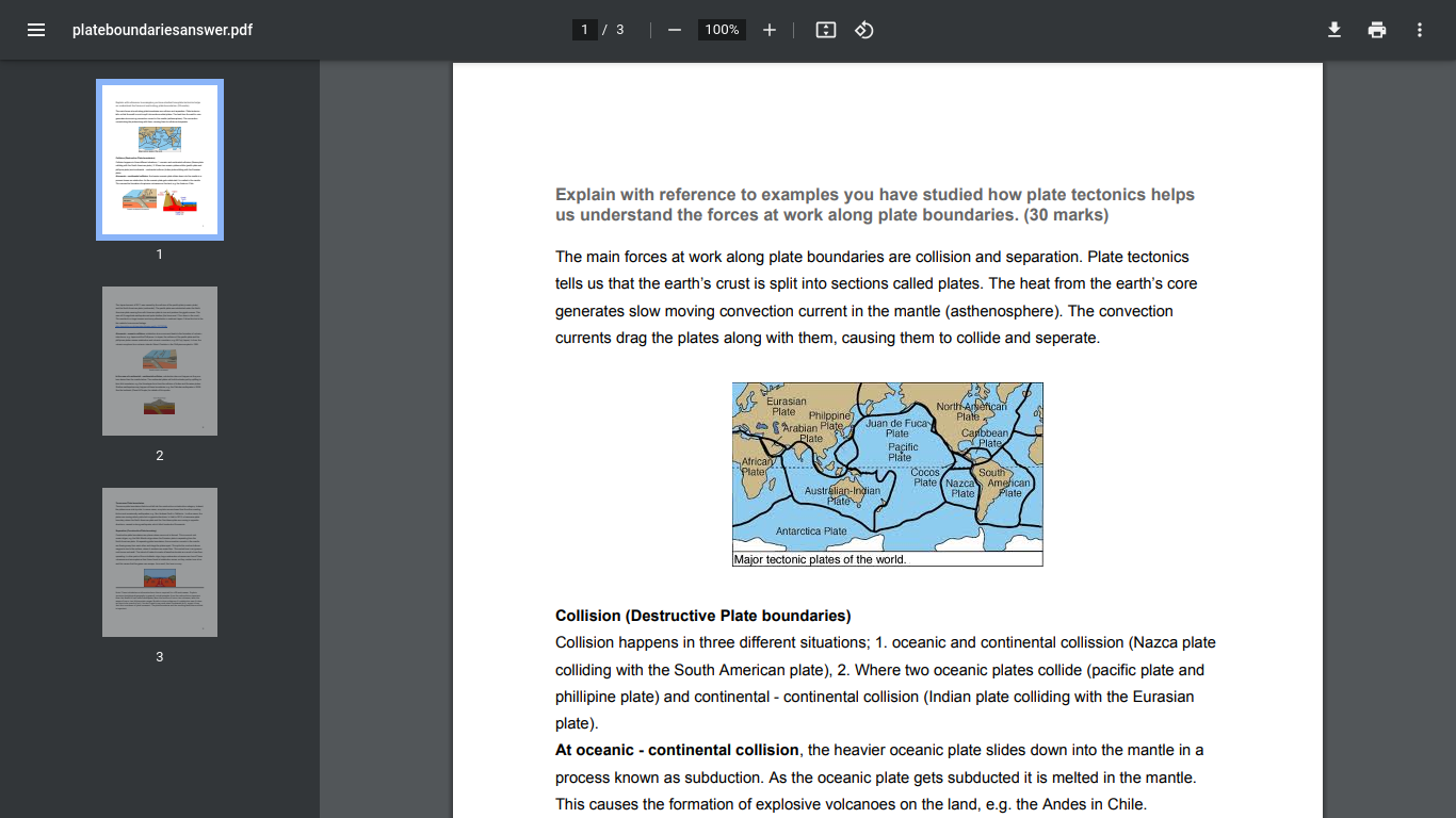 theory of plate tectonics essay leaving cert