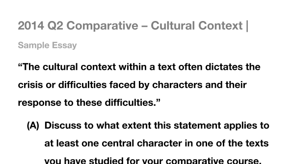 cultural context essay conclusion