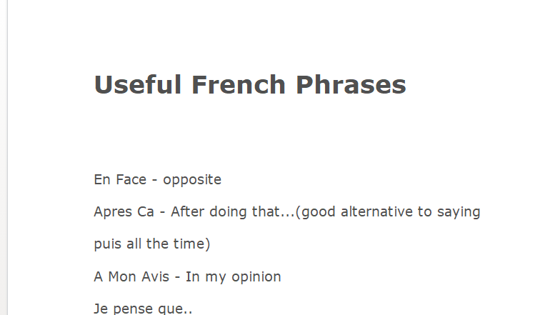 french essay phrases leaving cert